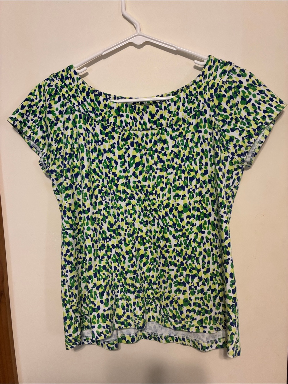 Rafaella Green & Blue Cap Sleeve Scoop Neck Tee